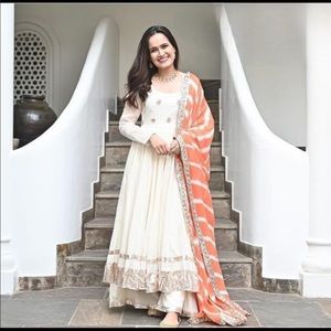 Georgette anarkali Indian Pakistani dress with Pant & Duppata